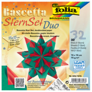 folia Feuilles de papier pliable étoile Bascetta, 75 g/m2