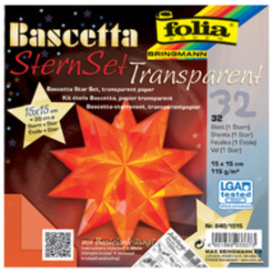 folia Feuilles de papier pliable étoile Bascetta, jaune