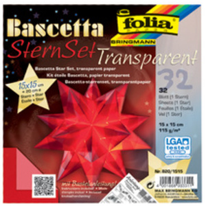 folia Feuilles de papier pliable étoile Bascetta, rouge
