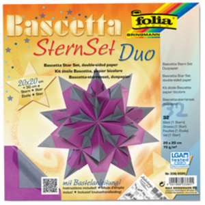 folia Feuilles de papier pliable étoile Bascetta, 75 g/m2