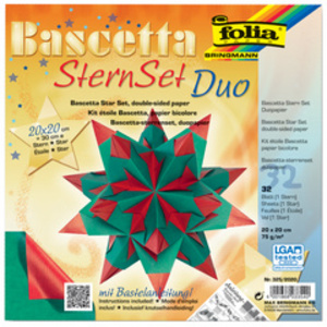 folia Feuilles de papier pliable étoile Bascetta, 75 g/m2