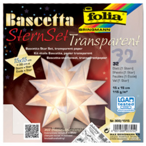 folia Feuille de papier pliable étoile Bascetta, jaune