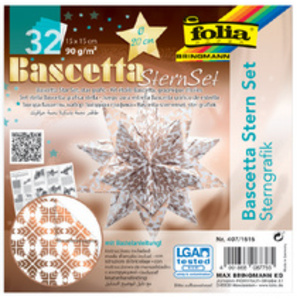 folia Feuilles de papier pliable étoile Bascetta, rouge /