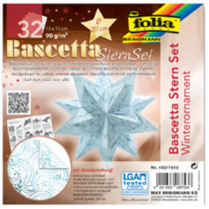 folia Feuilles de papier pliable étoile Bascetta, bleu glace