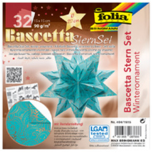 folia Feuilles de papier pliable étoile Bascetta, blanc /