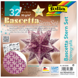 folia Feuilles de papier pliable étoile Bascetta, rouge /