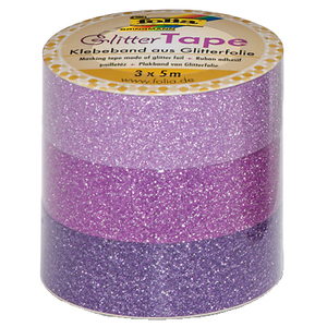folia Ruban adhésif déco 'Glitter Tape',2x rose et 1x violet