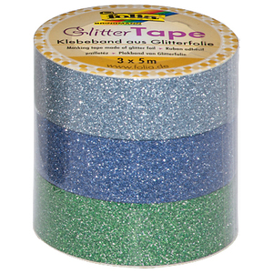 folia Ruban adhésif déco 'Glitter Tape', argent/or clair/or