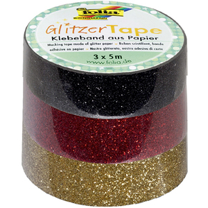 folia Ruban adhésif 'Glitter-Tape', rose vif/or/bleu clair
