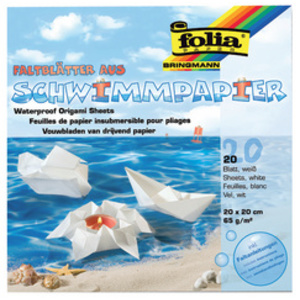 folia Feuilles de papier insubmersible, 200 x 200 mm, blanc