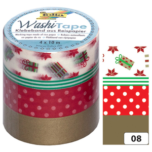 folia Rubans autocollants déco Washi-Tape NOEL RETRO,