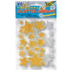 folia Sticker en mousse à paillettes Etoiles I, assorti