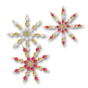 folia Kit d'étoiles en perles, 340 pièces, rouge/or/blanc