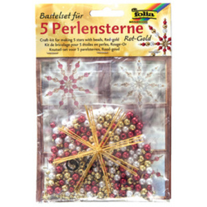 folia Kit d'étoiles en perles, 340 pièces, rouge/or/blanc