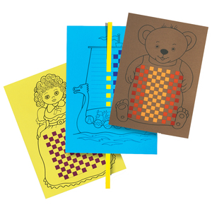 folia Motifs à tresser en papier teinté, A4, couleurs