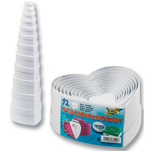 folia Boîtes de cadeau 'carré', 12 tailles assorties, blanc