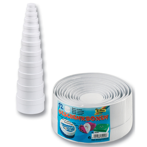 folia Boîtes de cadeau 'coeurs', 12 tailles assorties, blanc