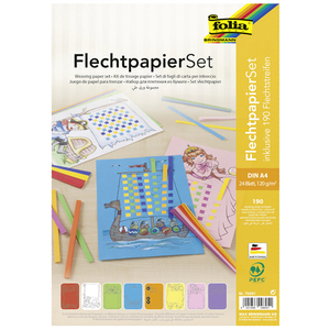 folia Kit de tissage en papier, A4, 24 motifs à tisser