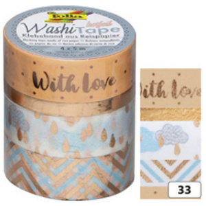 folia Rubans autocollants déco Washi-Tape HOTFOIL OR ROSE II