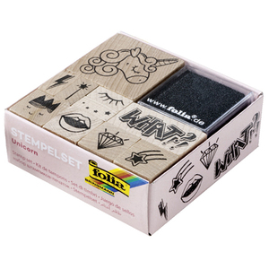 folia Set de tampons en bois 'Unicorn', en bois, 12 pièces