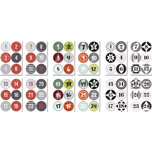folia Stickers de Noel 'CALENDRIER DE L'AVENT', assorti