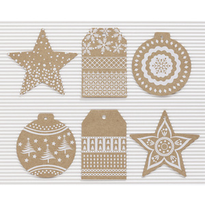 folia Etiquette cadeau 'Noël Hotfoil', avec ficelle