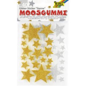 folia Sticker en mousse à paillettes Etoiles II, assorti