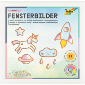 folia Kit de décoration pour fenêtre MAGIC, 14 motifs
