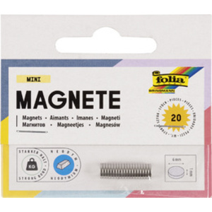 folia Mini-aimant néodyme, diamètre: 6 mm x (H)1 mm, argent