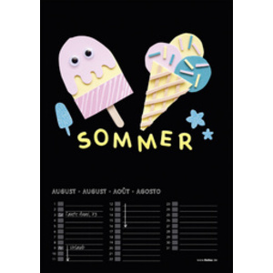 folia Calendrier mural créatif, A4, 170 g/m2, noir