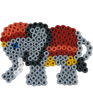 Hama Perles à repasser midi 'Eléphant/lion', sous blister