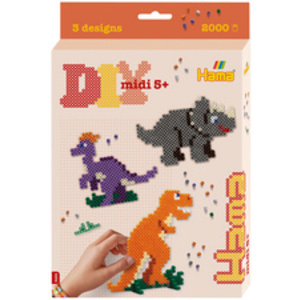 HAMA Perles à repasser midi 'Dinosaures', emballage cadeau