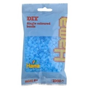 HAMA Perles à repasser midi, en sachet, blanc transparent
