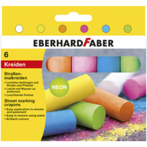EBERHARD FABER Craie de trottoir Fluo, étui en carton de 6
