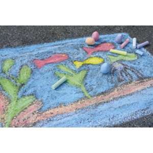 EBERHARD FABER Craie de trottoir en forme d'oeuf, étui de 6