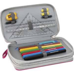 EBERHARD FABER Etui scolaire double rabat, 30 pièces, rose