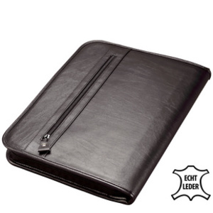 Alassio Serviette classeur 'LIMONE', A4, cuir nappa, noir