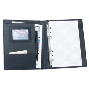 Alassio Serviette classeur 'BENACO', A5, cuir nappa, noir