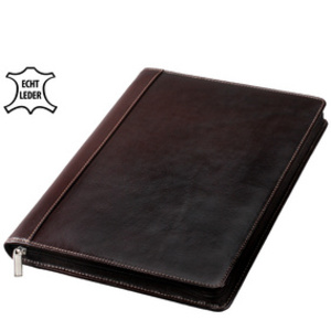 Alassio Conférencier 'MONACO', A4, cuir, marron sombre