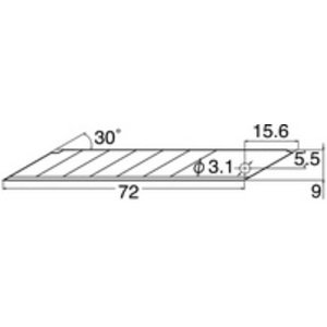 NT Cutter Lame de rechange BA-1400, largeur: 9 mm, argent