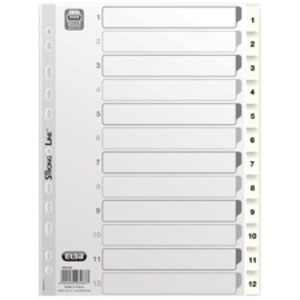 Oxford Intercalaires en plastique, chiffres, A4, 12 touches