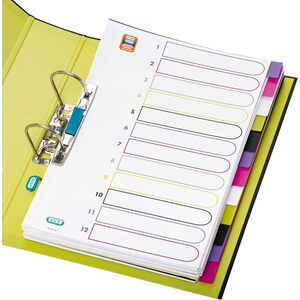 Oxford Intercalaires en plastique myColour, A4, 12 touches