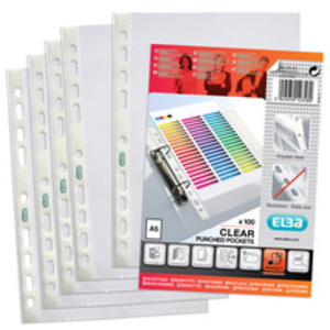 Oxford Pochettes perforées, A5, PP, 0,06 mm, transparent