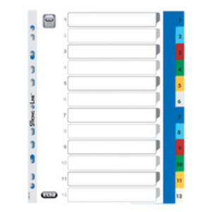 Oxford Intercalaire en plastique, A4+, coloré, 31 pièces