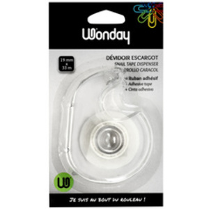 Wonday Dévidoir manuel inclus 1 rouleau adhésif 19 mm x 33 m