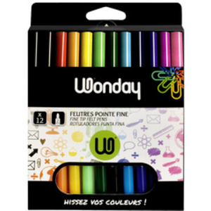 Wonday Feutre MIN'O, pointe fine, étui carton de 12