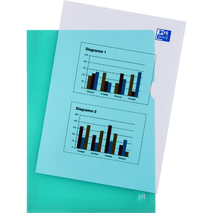 Oxford Pochettes coin Premium,A4,PVC,transparente,vert x 25,