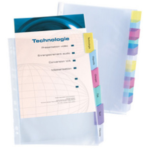 Oxford Pochettes perforées intercalaires, A4+, 12 positions  - 55129