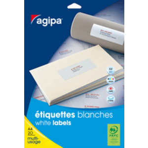 agipa Etiquette multi-usage, 210 x 297 mm, blanc