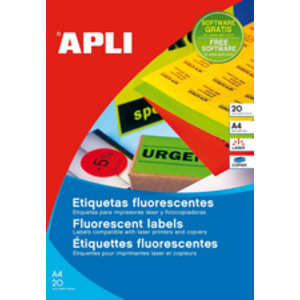 APLI Etiquette d'adresse, 99,1 x 67,7 mm, jaune fluo